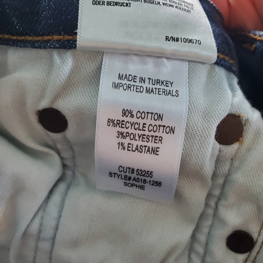 AGOLDE Sophie Mid Rise Skinny Dark Wash Blue Jeans Cabana Wash Size 26 Women's - Picture 15 of 16